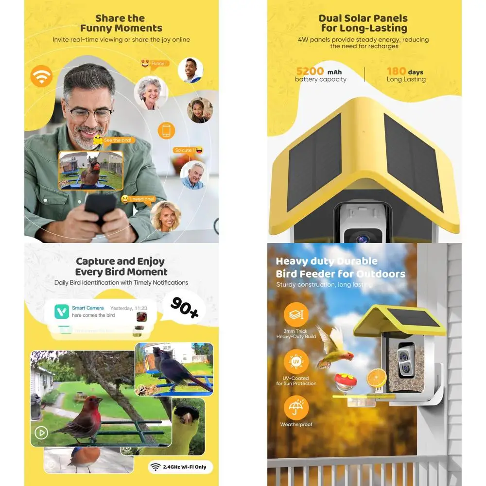 

Умная кормушка для птиц с ИИ, разрешением 2K, онлайн-трансляцией и автоматической фотосъемкой для любителей дикой природы