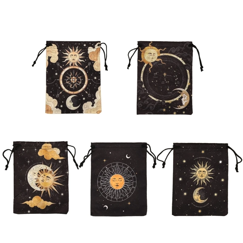 YD61 Divinations Velvets Card Dices Bag Mini Oracles Card Table Board Game Gifts Pouch Jewelry Storage Drawstring Tarots Bag