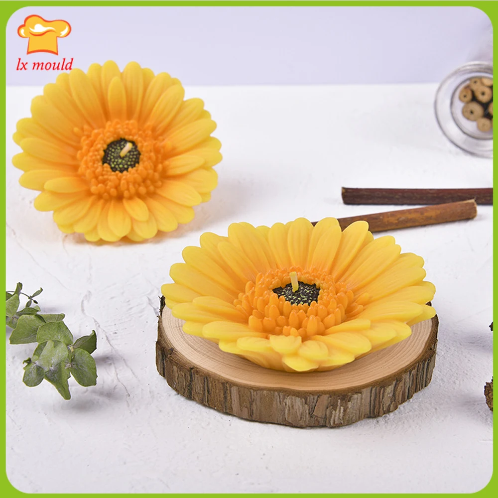 3D Gerbera Silicone Fondant Cake Topper Mold Chocolate Candy Candle Soap Gypsum Aroma Mould Chrysanthemum