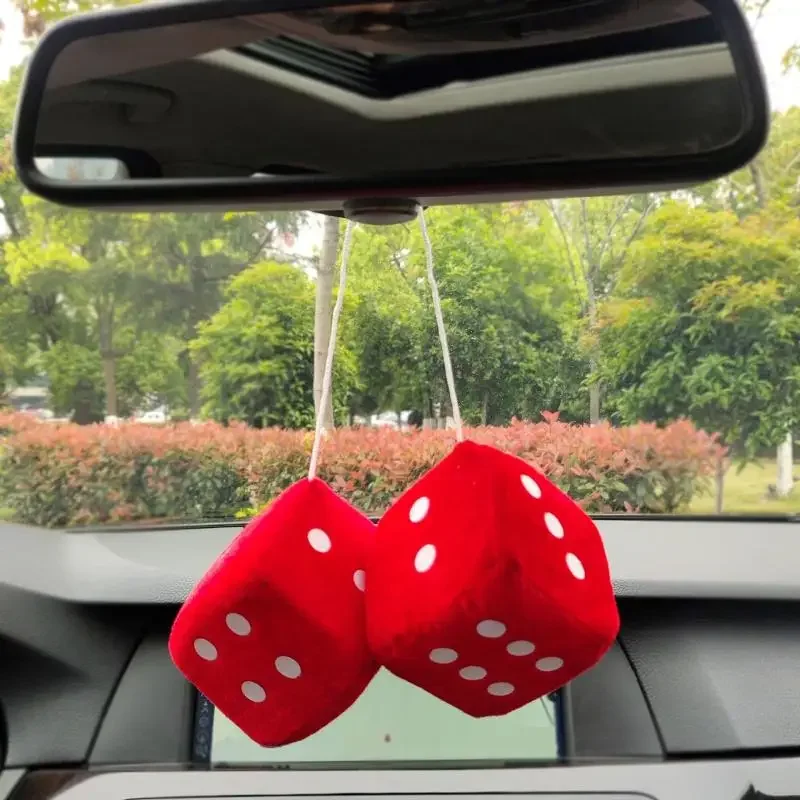 

1 Pair Novelty 3D Dice Velvet Car Pendant Interior Accessories New Year Gifts Charms Home Cool Auto Decoration