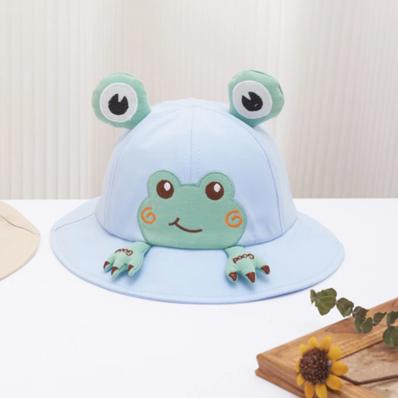 Cute Little Frog Baby Hat for Sun Protection, Fisherman Hat for Children Traveling, Sun Protection Hats for Boys and Girls image 3