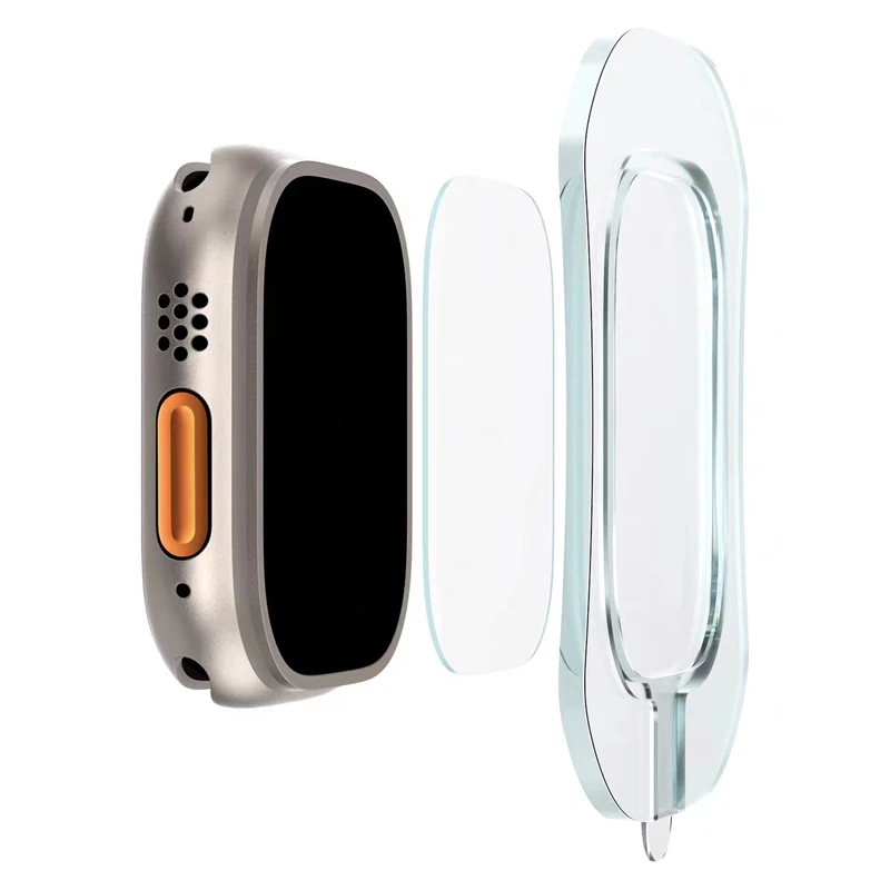 Strumento di allineamento con pellicola in vetro temperato HD per Apple Watch Series 8 Ultra 49mm Proteggi schermo facile da installare per Iwatch 49mm