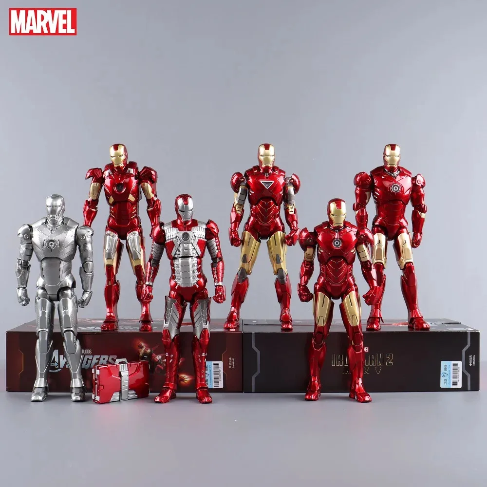 Original Avengers ZD Toy Iron Man Mark3 MK6 Action Figure MK1-7 MK85 Suit-up Gantry Adult Collectible toys