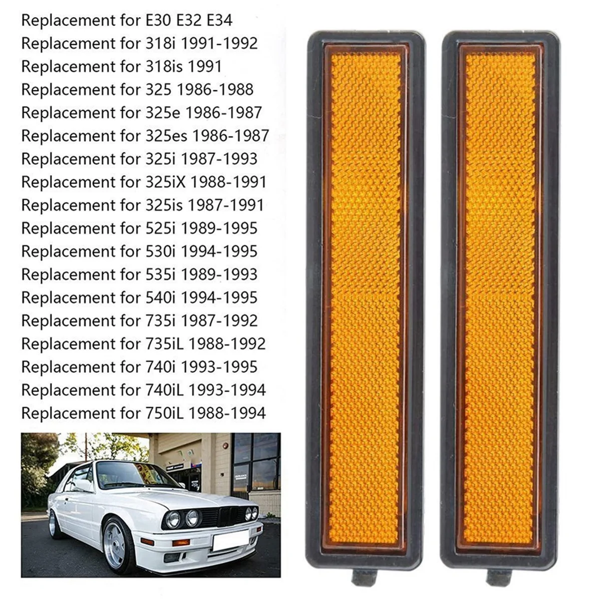 

Прочный указатель поворота 4 шт. для Bmw E30 E32 E34 318I 318is 63141377849