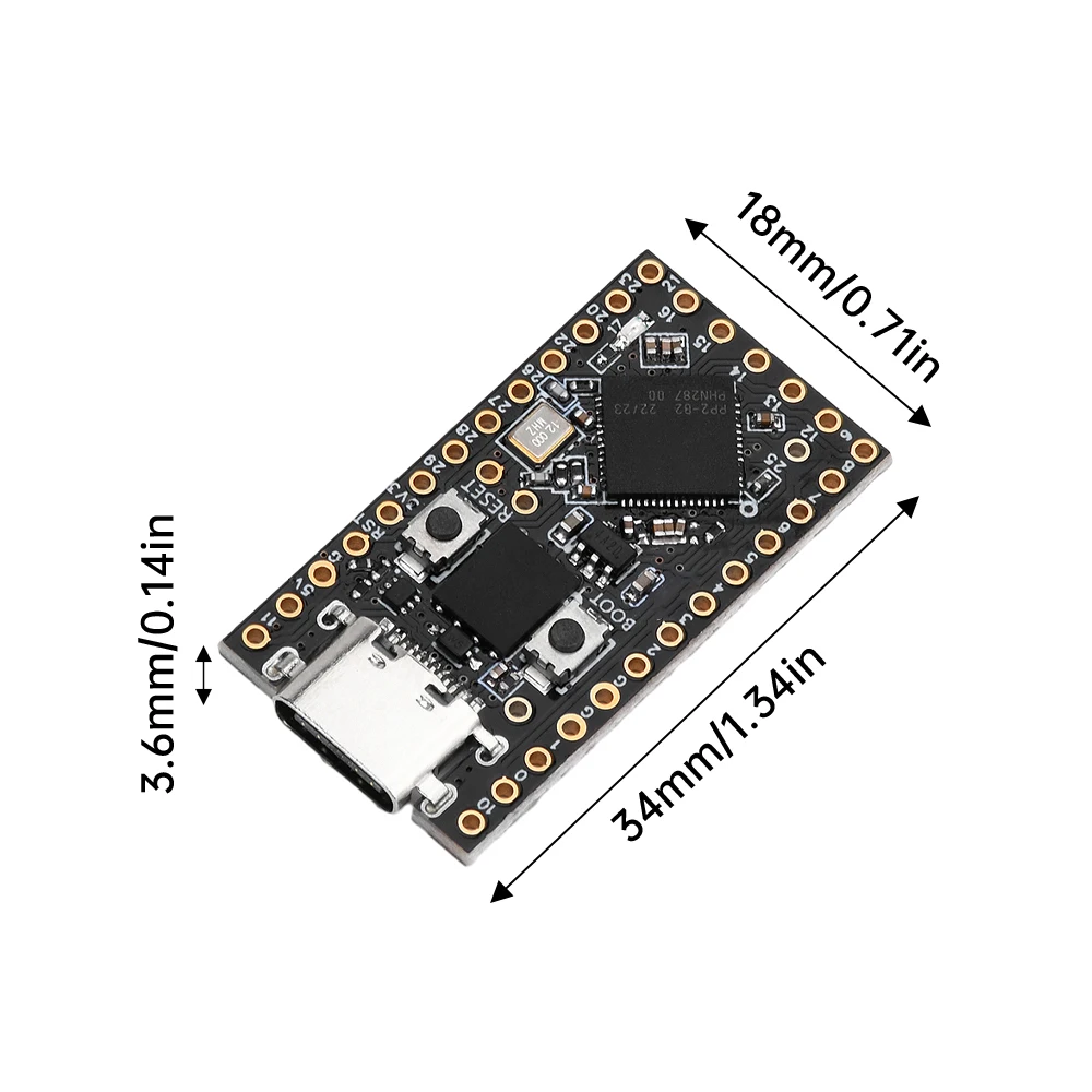 ProMicro-RP2040 Mini Conselho de Desenvolvimento, PI PICO, Módulo Dual-Core, Suporta Mciro Python, Tipo-C