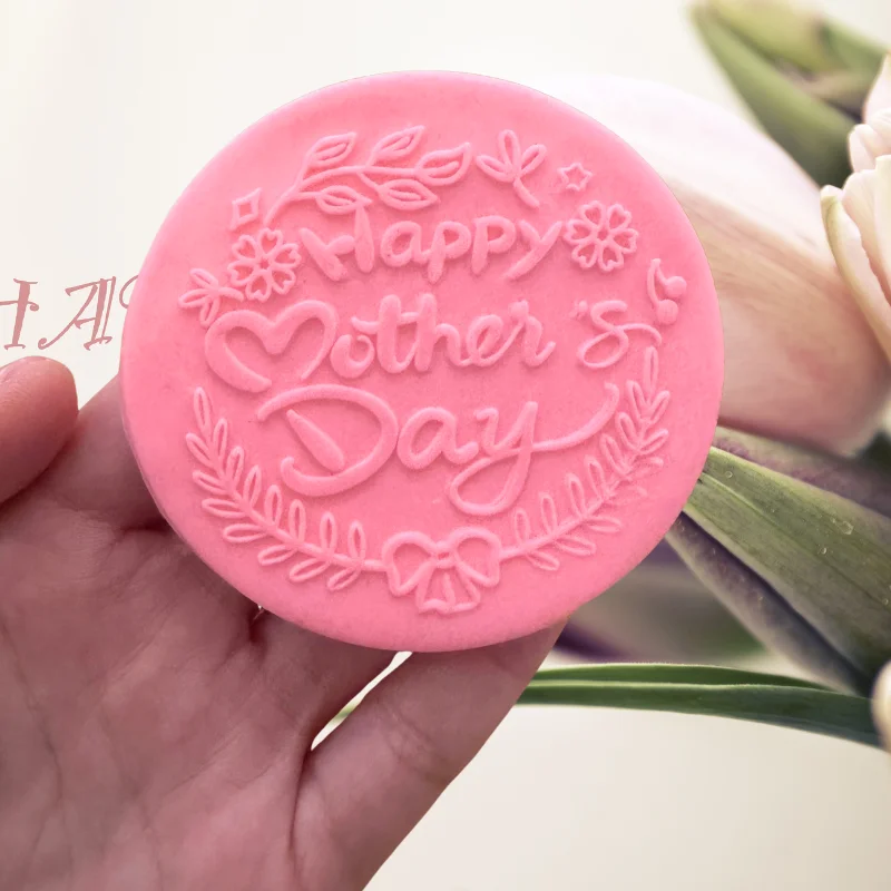 Baking Tool Happy Mother's Day Acrylic Cookie Embosser, Mum Fondant Cookie Mold, Cake Decoration, Baking DIY