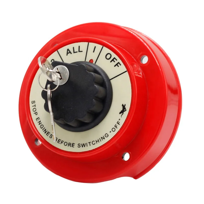 4 Way  DC 32V 2 All 1 OFF Selector Dual Battery Switch with Lock for Car Boat RV Motor Replacement