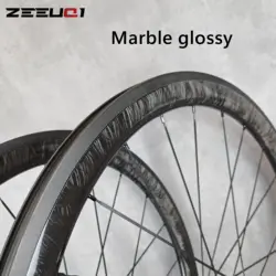 700C Carbon Wheelset V/Rim Brake Ultralight Tubeless Ready 38/45/50/60mm Depth,25 width, Marble Glossy Finish,Custom Logo