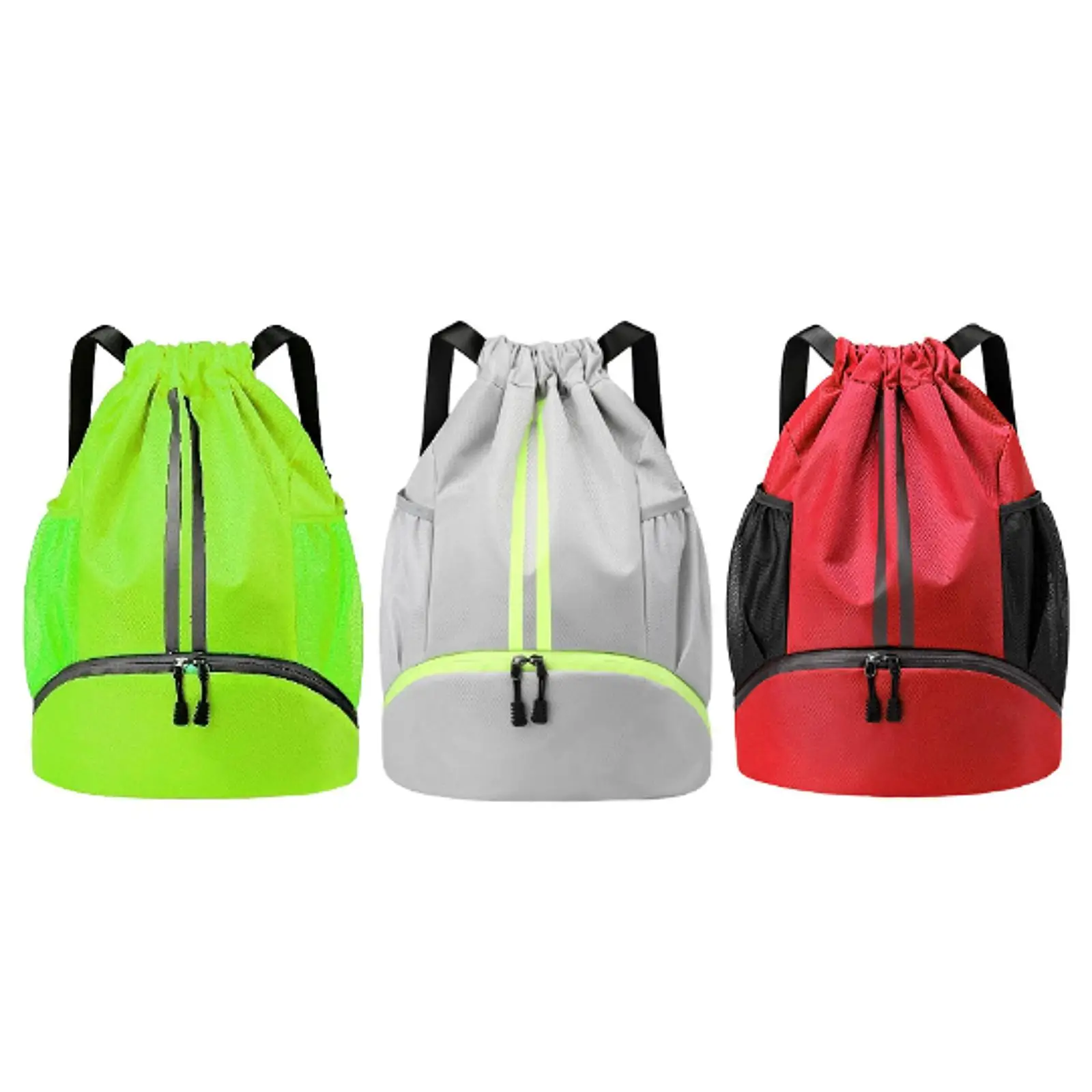 

Gym Drawstring Backpack with Shoe Compartment Water Resistant Lightweight Swimming Bag for Beach Pool Seaside Hiking Camping