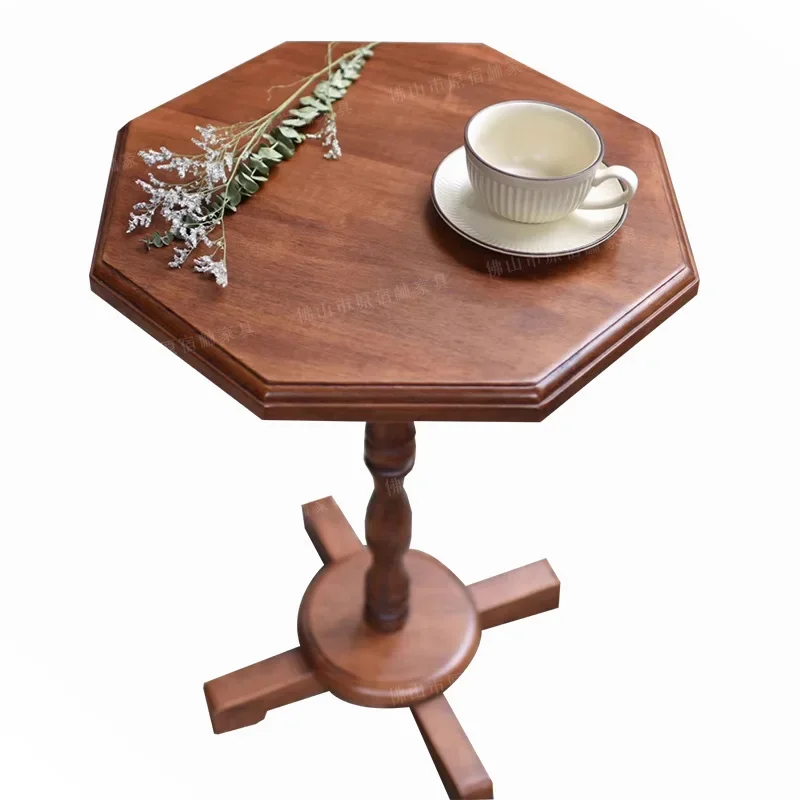 

Solid wood octagonal table, coffee table, bed and breakfast balcony, small coffee table, wooden retro home living room corner