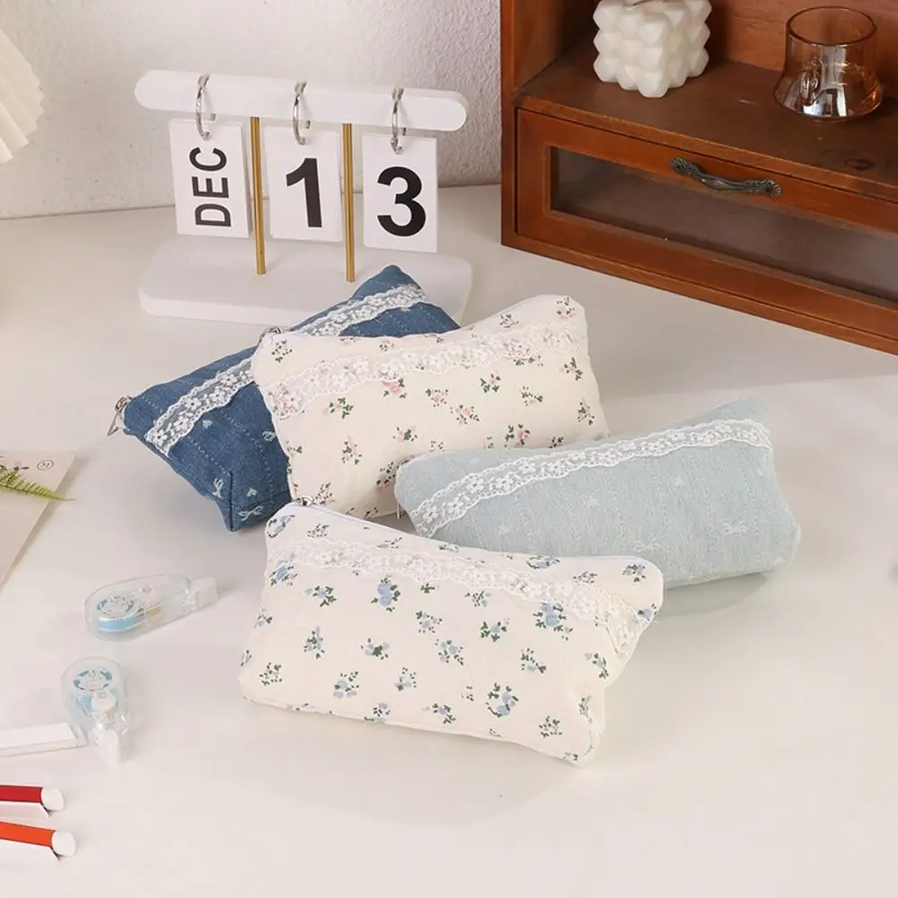 

INS Floral Print Pen Bag Large Capacity Multifunctional Stationery Bag Stationery Organizer School Office