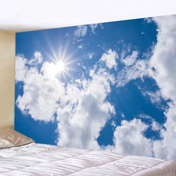 Sun blue sky and white clouds tapestry wall hanging dormitory home decoration tapestry suitable for bedroom living room