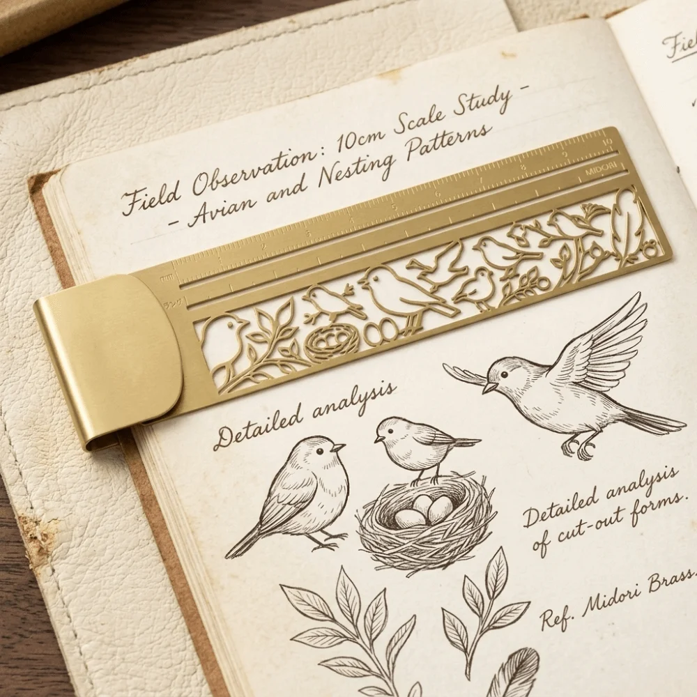 Hollow Template Shapes Bookmark Ruler Polished Metal Smooth Rounded Edges Multifunctional Bookmark Sleek Golden Finish