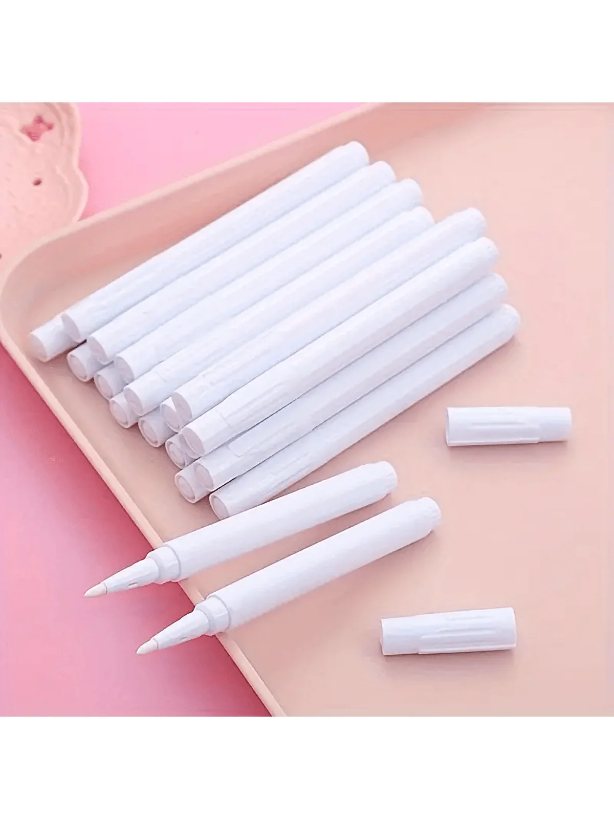 12pcs White Liquid Chalk Marker pens (Set of 12) - Dust-Free and Easy Erase Formula - Perfect for Teachers, Classrooms, and Pres