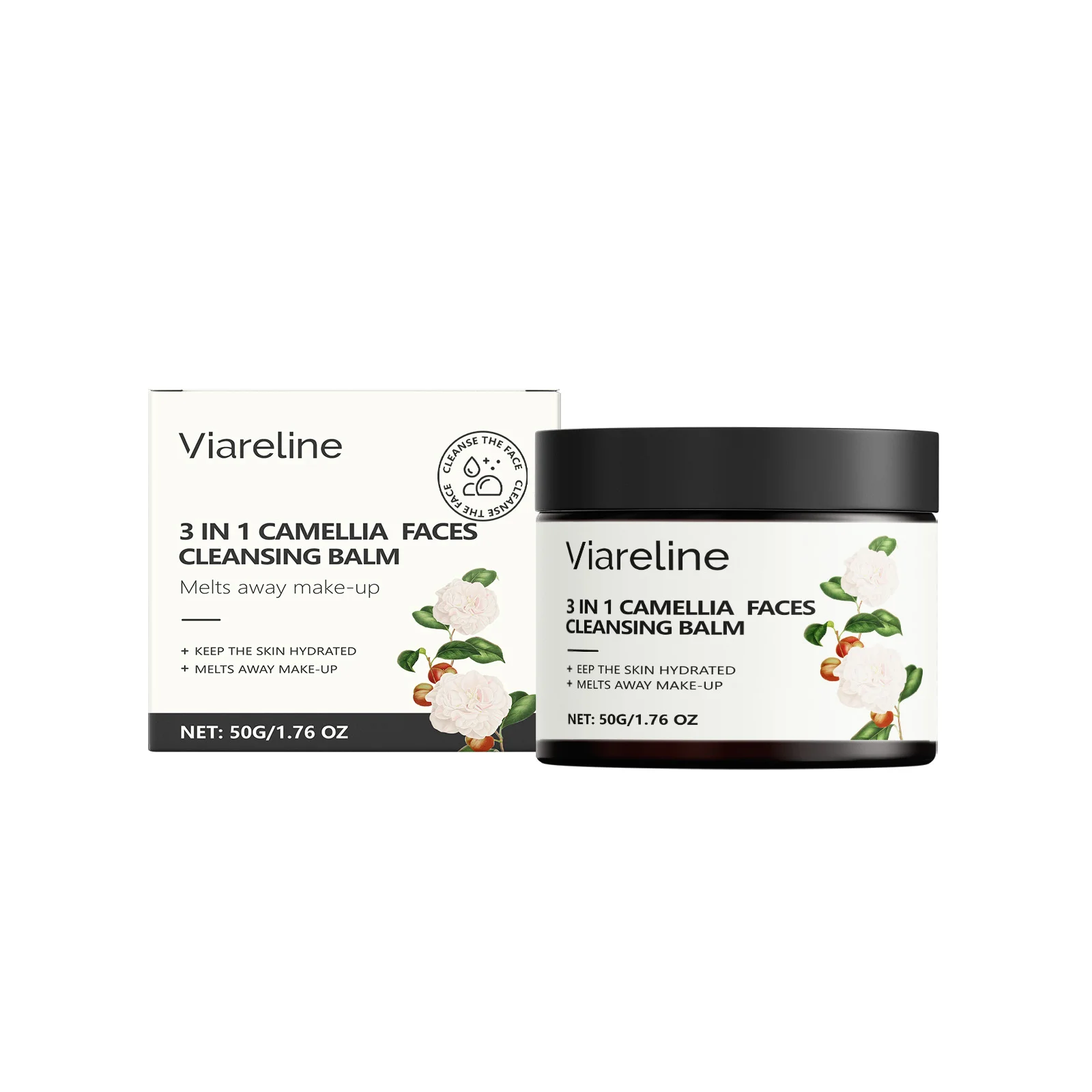 

Viareline Camellia Makeup Remover Gentle Clean Emulsifying Refreshing Translucent And NonGreasy 1pcs