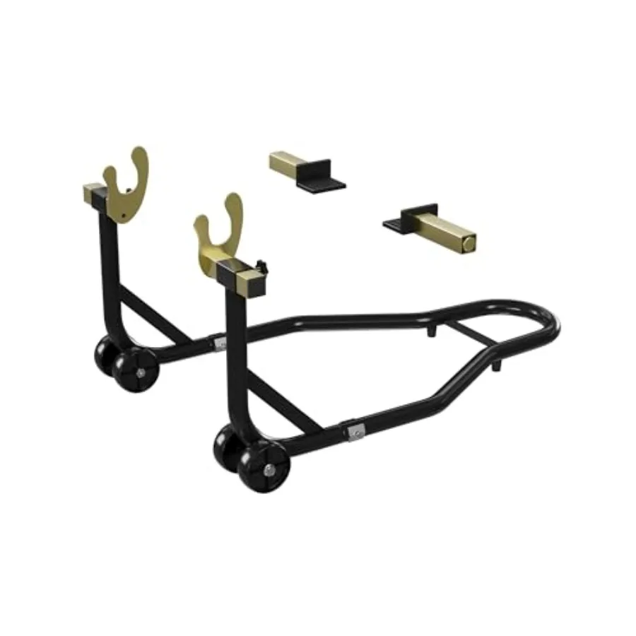 

Усиленная подставка-лифт для мотоцикла с защитными накладками, грузоподъемность 450 фунтов, регулируемая, с противоскользящим основанием для мотоциклов и мопедов