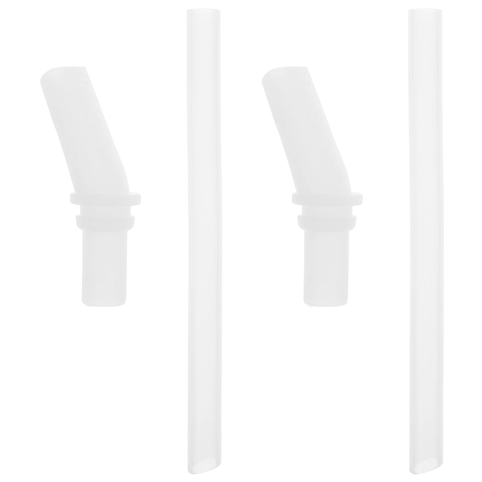 

2Sets Water Cup Silicone Straw Lid Replacement Leakproof Soft Silicone Nozzle Kids Drink Accessory Reusable