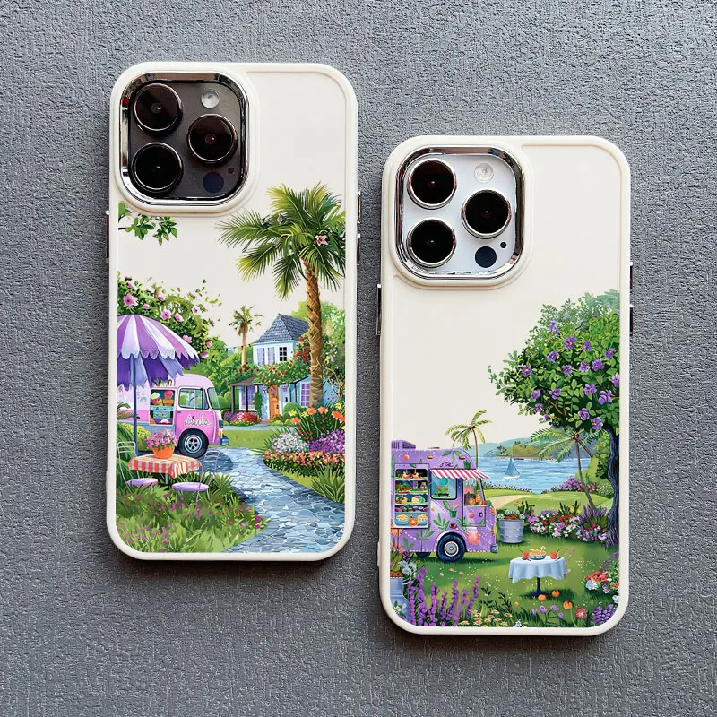 Coconut Tree Silicone Phone Case For iPhone 16 Pro Max 11 12 13 14 15 Pro Max X XR XS 7 8 15 Plus SE2 Summer Scenery Back Covers