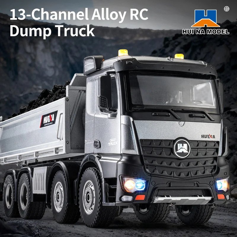 HUINA 1536PRO Hot Selling 1537 Alloy Remote Control 1:14 Full Scale Wheel Heavy Engineering Dump Truck Mixer Truck RC Toy Model
