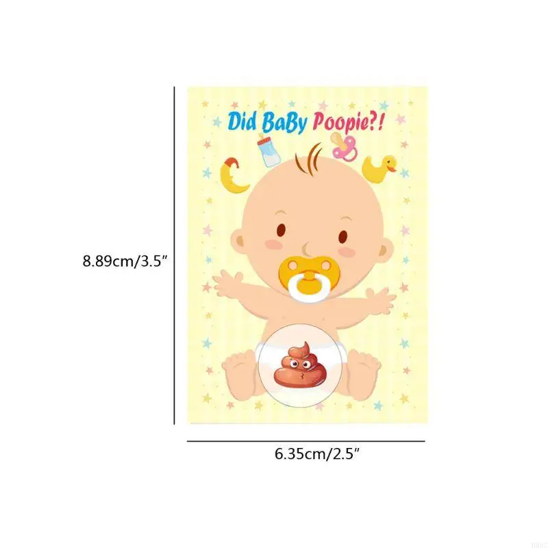 H9ec Baby Shower Raffle Game for Boy Baby Poopie Fart Scratch Off Typerty Typer