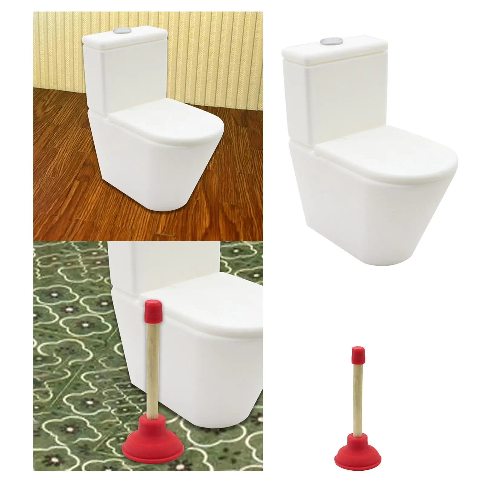 Poppenhuis Mini Toilet Badkamermeubilair 1/12 Poppenhuis Decoratie voor Ob11