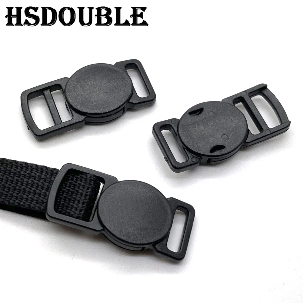 10Pcs/Pack Black Release Buckle Round Plastic Safety Breakaway for Pets Collar Paracord Bracelet Webbing Bag Apparel Accessories