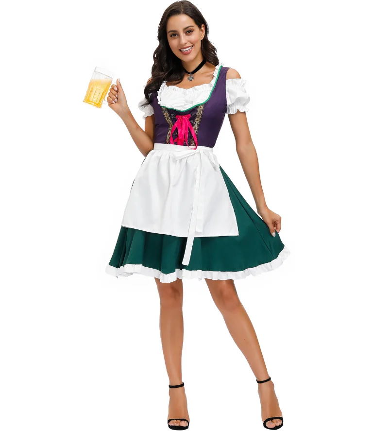 

Beer Festival Clothing German Munich National Traditional Carnival Clothing Dark Green Beer Girl Maid Dress up