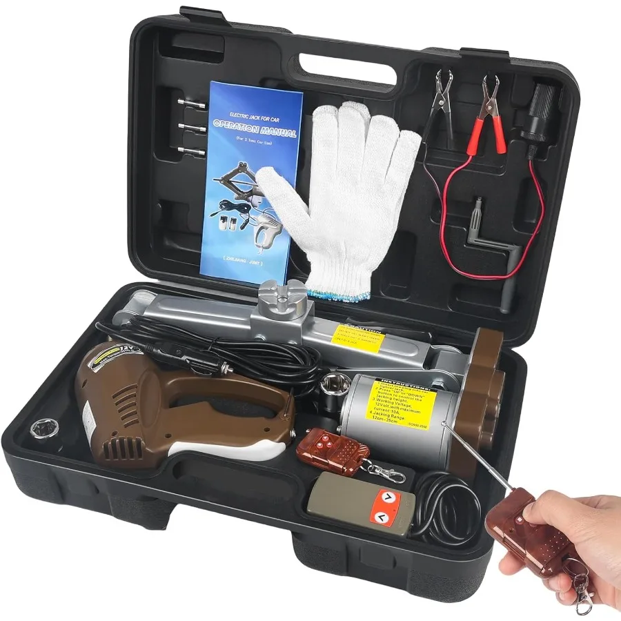 

12V Electric Portable Car Jack 3 Ton Scissor Jack for Sedan Vehicles Compact Electric Floor Hydraulic Jack with Impact Wrench K