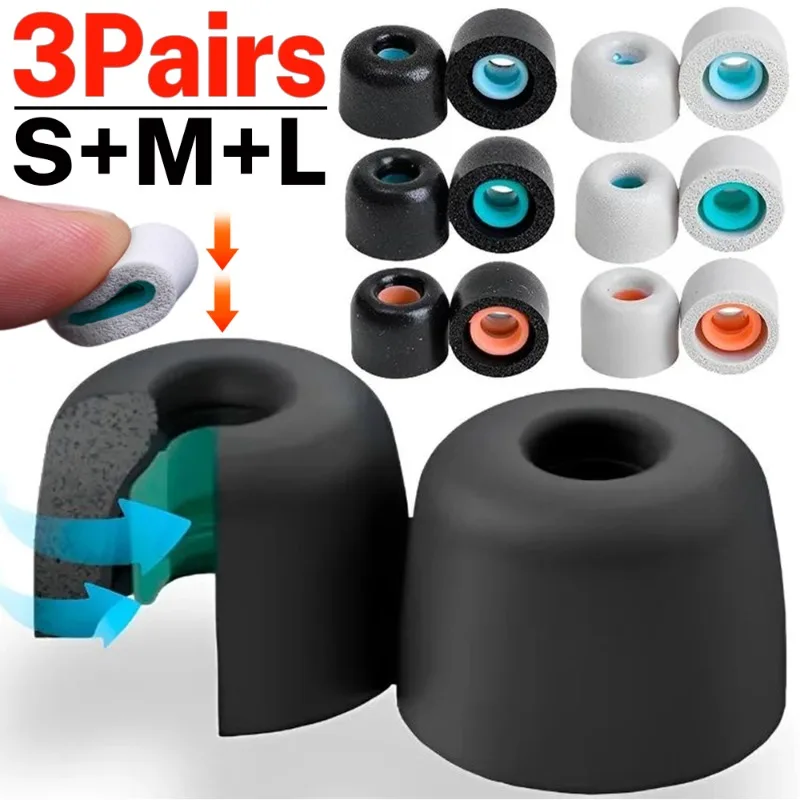 3/1Pairs Memory Foam Tip for Sony WF-1000XM4 WF-1000XM3 Replacement Wireless Earphones S/M/L Anti-Slip Protective Sleeve Ear Cap