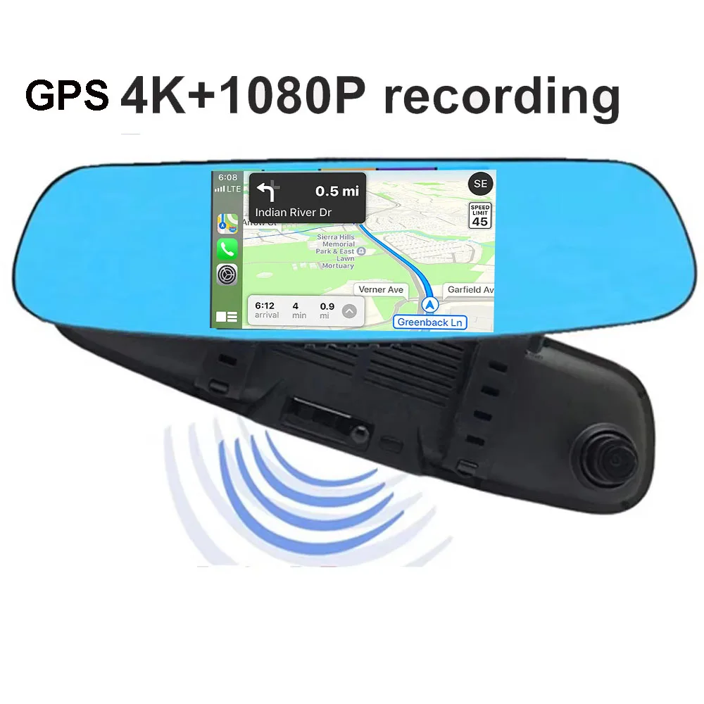 2025 Car GPS Rearview Mirror Anto RAD Detector 5.0" Dash Recorder GPS Navigation Android Wifi 1080P Car Parking Video Recorder
