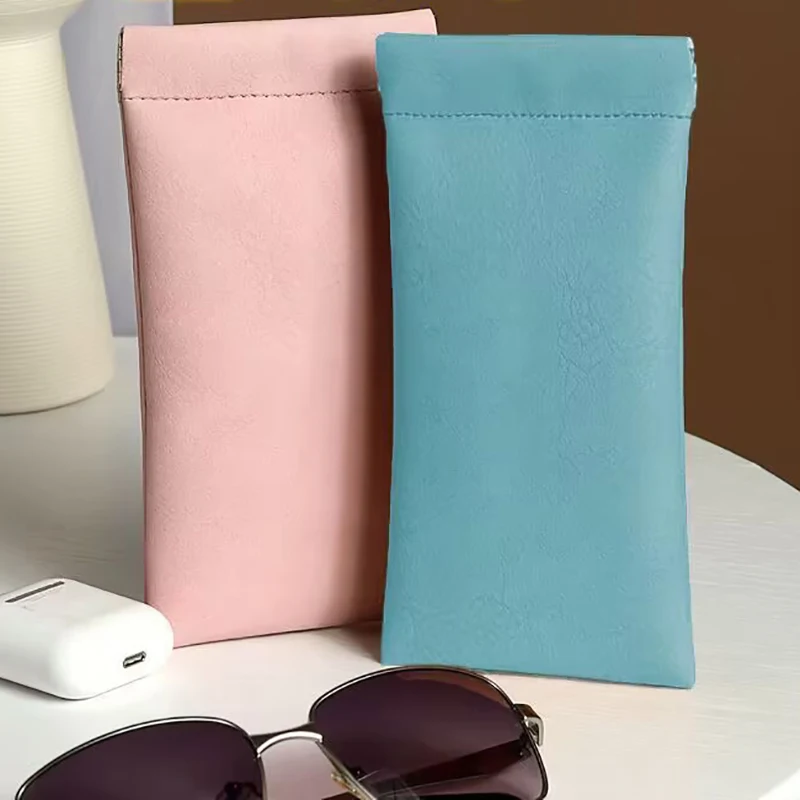 Soft PU Leather Glasses Bag Automatic Closed Sunglasses Box Waterproof Pouch Glasses Protective Cover Eyewear Storage Bag