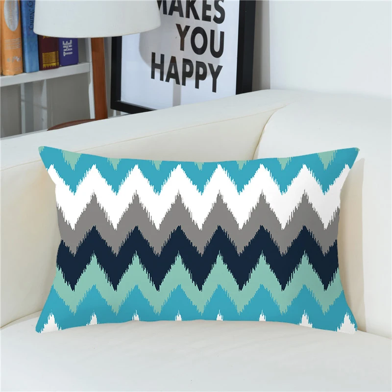Rectangular Geometric Line Printing Pattern Pillowcase 30x50cm Polyester Cushion Cover Home Bedroom Sofa Decorative Pillow Case