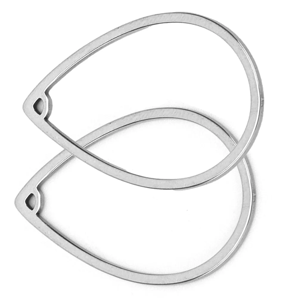 30pcs Stainless Steel Earring Connectors With Hole Hollow Geometric Pendant 33.5x21.7MM Hollow Bezel Charm Ornaments Craft