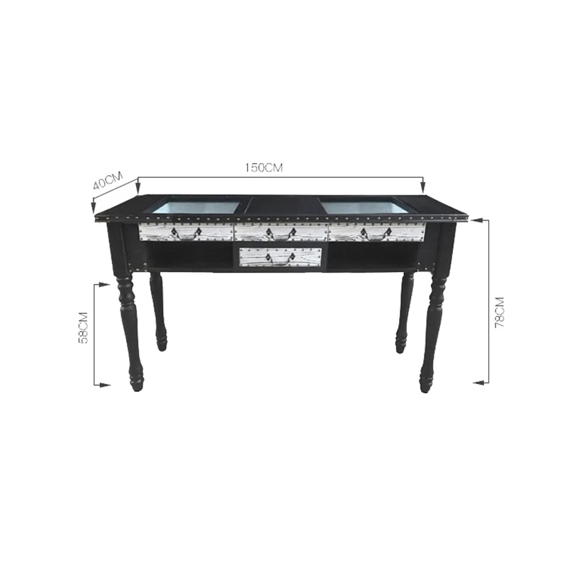 ##American Luxury Manicure Table With Drawers Vintage Aesthetic Glamour Nail Table Modern Storage Mesa Manicura Salon Furniture 2