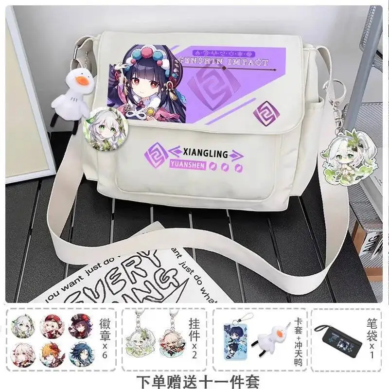 

Anime Game GS Impact Cos Yoimiya Yan Fei Xiangling Lumine Nahida Etc. 2025 Unisex Daily School Shoulder Bag Storage Present