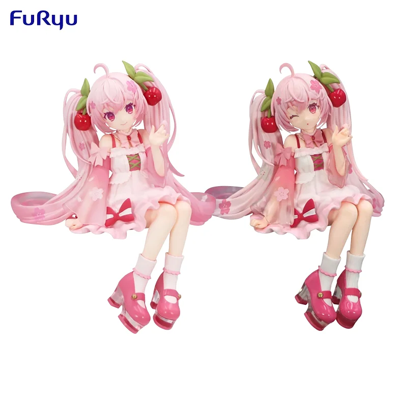 

FuRyu Sakura Miku 2025 Noodle Stopper Figure Set Open Eyes & Wink Ver. Collectible Toys Desktop Decor Ornaments Festival Gifts