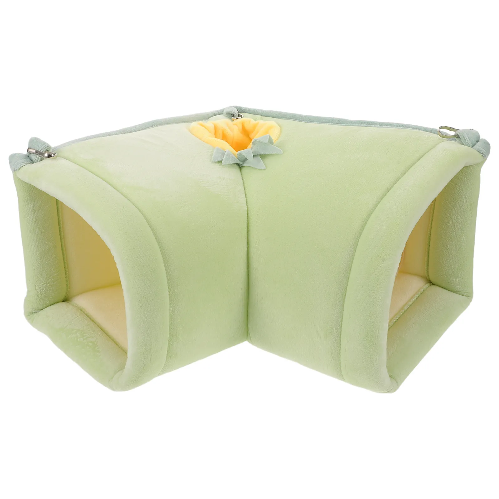 

Rabbit Tunnel Hammock Bed Small Animal Corner Hammock Tunnel Nest for Cage - Semi-Enclosed Ventilated Hideout for Hamster Ferret