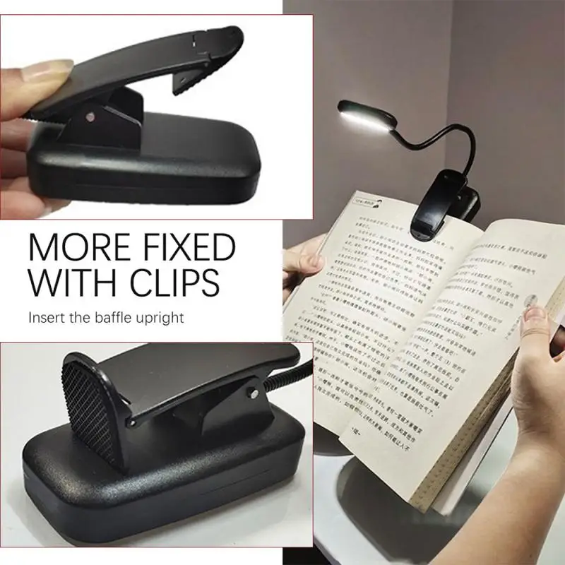 1W Energy Saving LED Night Light Eye Protection Book Night Light Adjustable Clip-On Study Desk Lamp USB Rechargable Book Lights