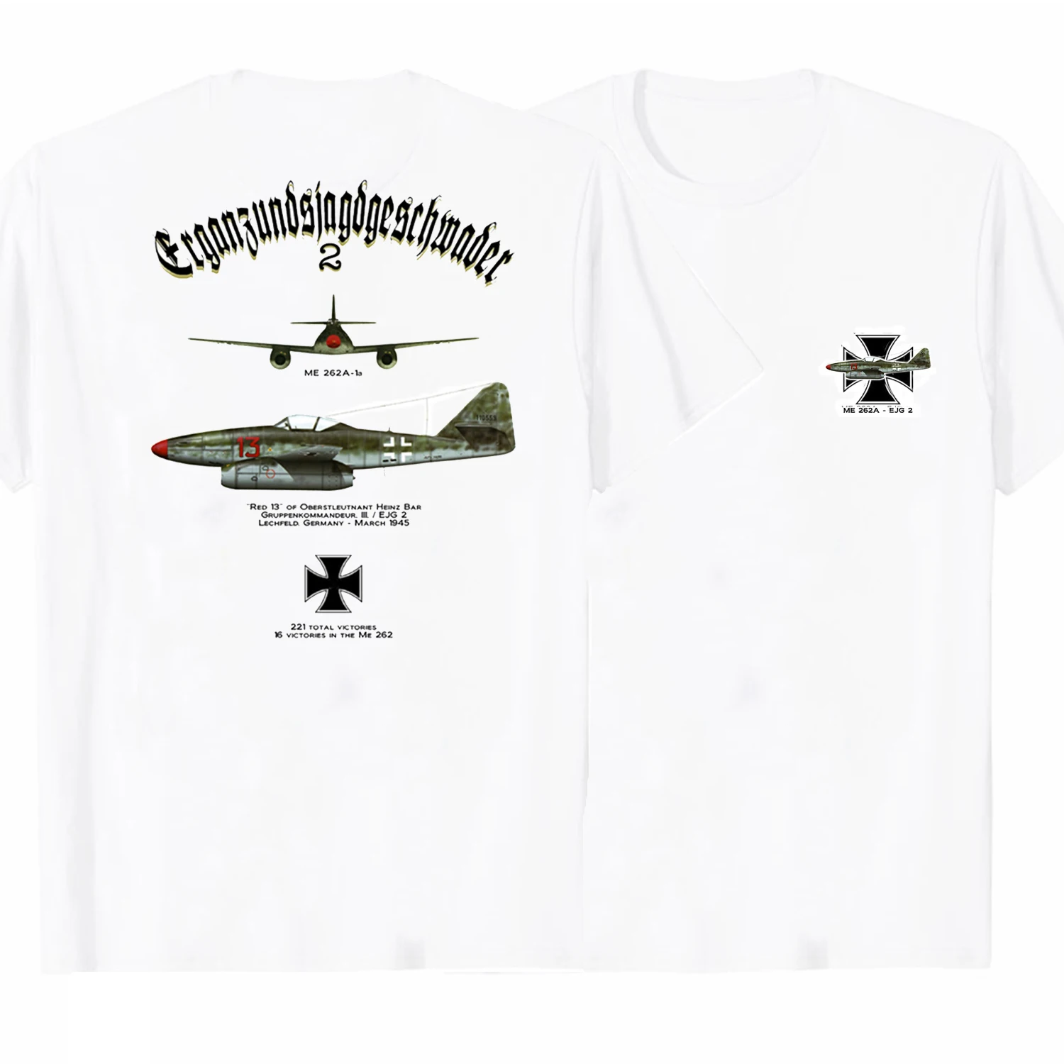WW II German Air Force Me-262 Jet Fighter T-Shirt. Summer Cotton Short Sleeve O-Neck Mens T Shirt New S-3XL