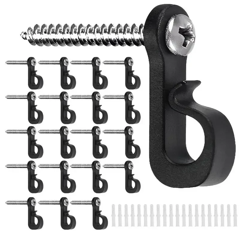 

20pcs String Lights Hooks Christmas Light Clips Q Shape Press Buckle Plant Hooks Screw Fixed For Small Plants Eaves Street Light
