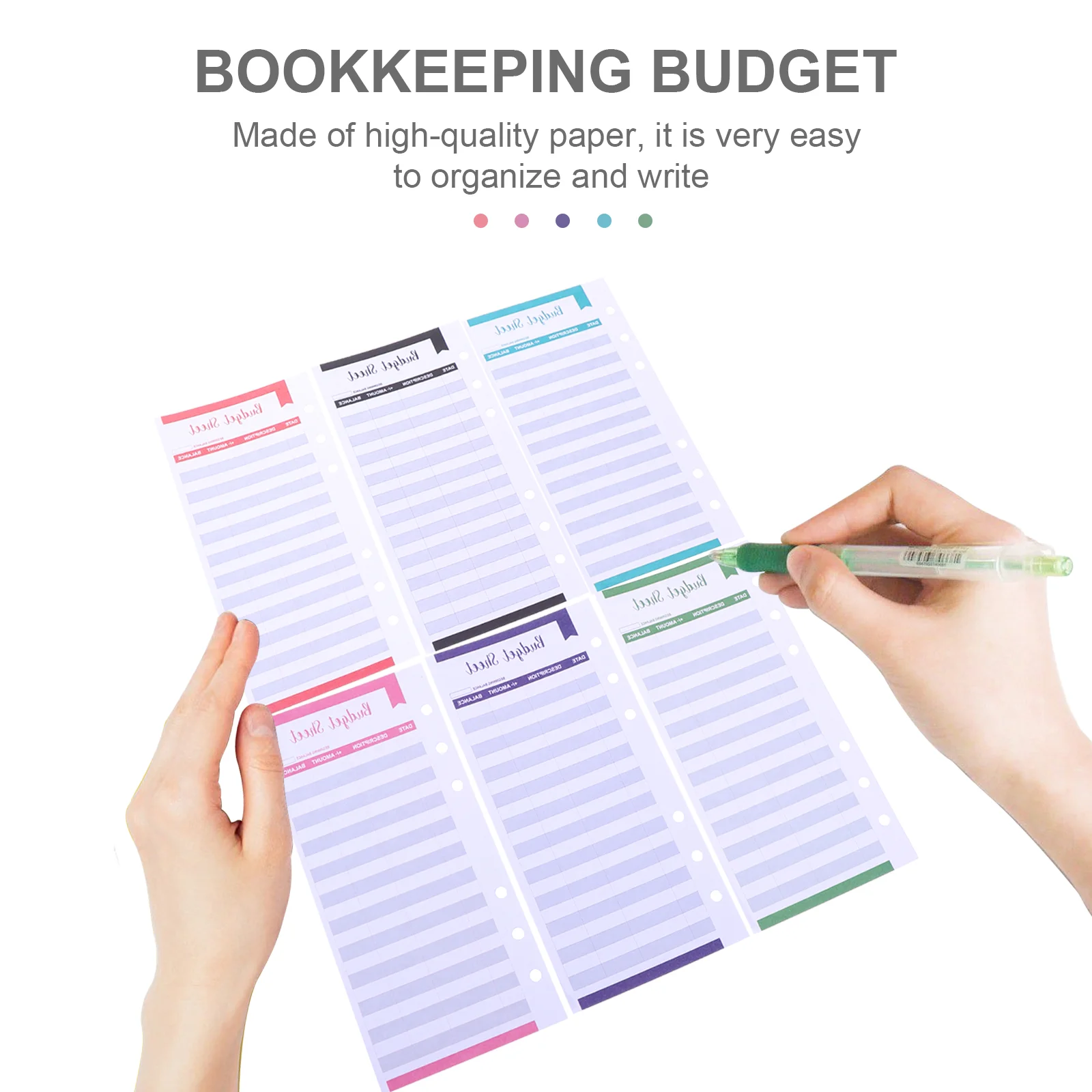 20 Pcs Budget Card Bill Planner Paper Loose Leaf Money Organizer Expense Tracking Helper Double Offset for Business Use