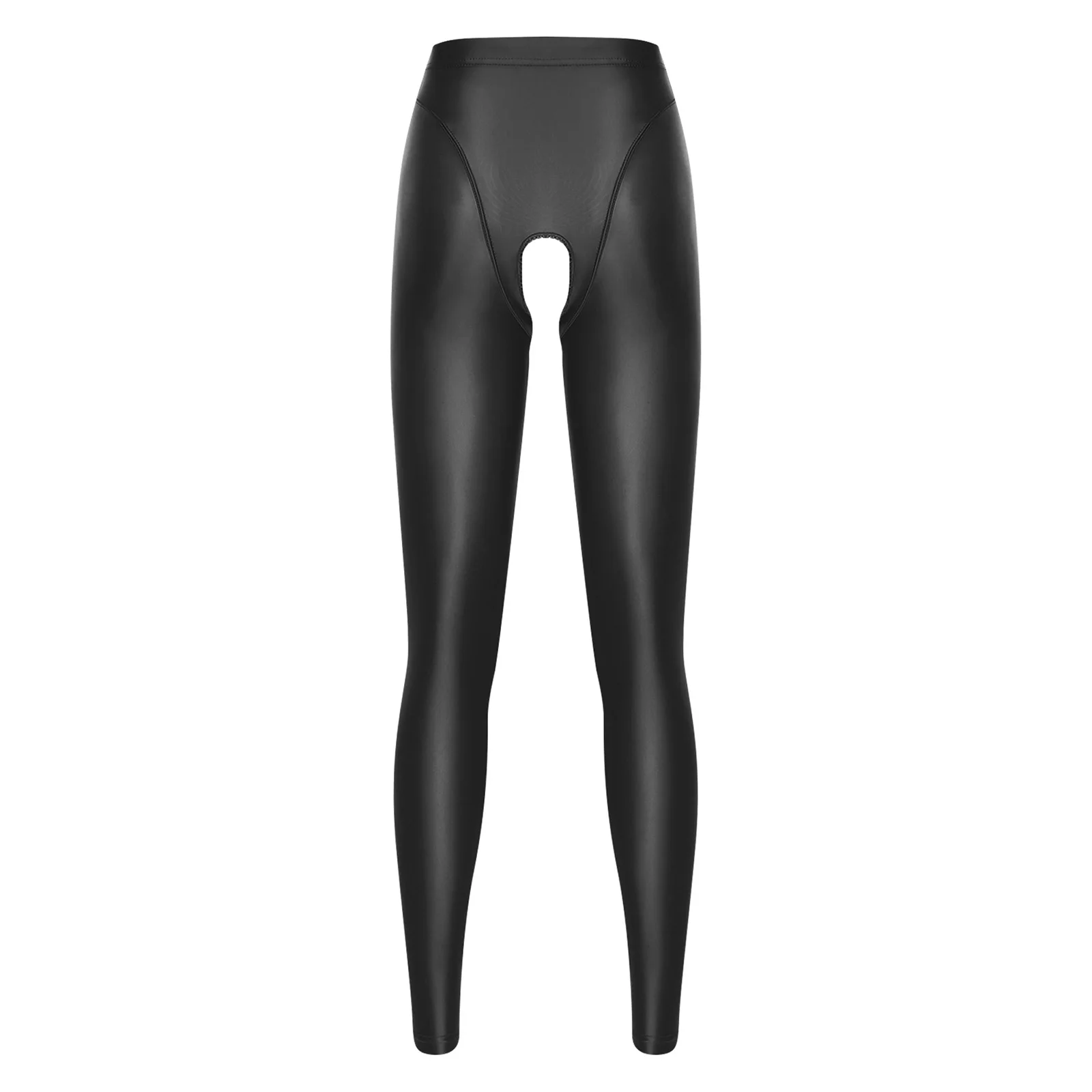 

Женские глянцевые леггинсы с открытой промежностью, с высокой талией, эластичным поясом, облегающие брюки для йоги