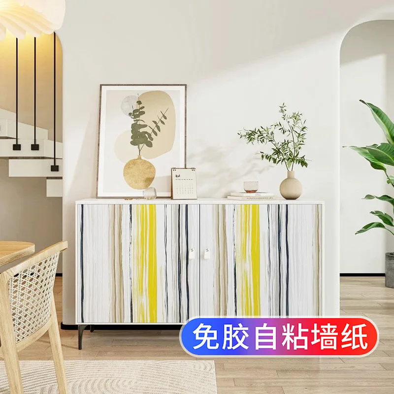 Nordic Style Self Adhesive Wallpaper for Wardrobe Cabinet Dormitory Kitchen Renovation Color Change Decorative Cover for Furnitu