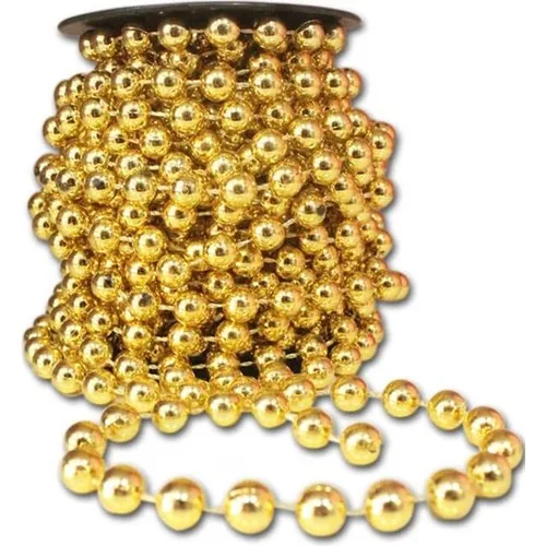 Happyland 2 Pcs Christmas Beads Chain Ornament Gold 10 Metre