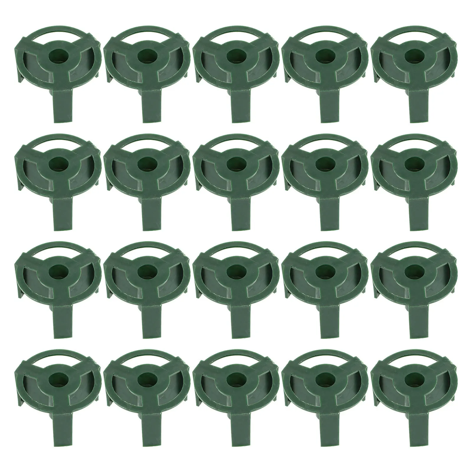 

20pcs Dark Green Cemetery Flower Insert For Grave Vase Outdoor Lawn Memorial Day Use Plastic Floral Holder Headstone Decoration