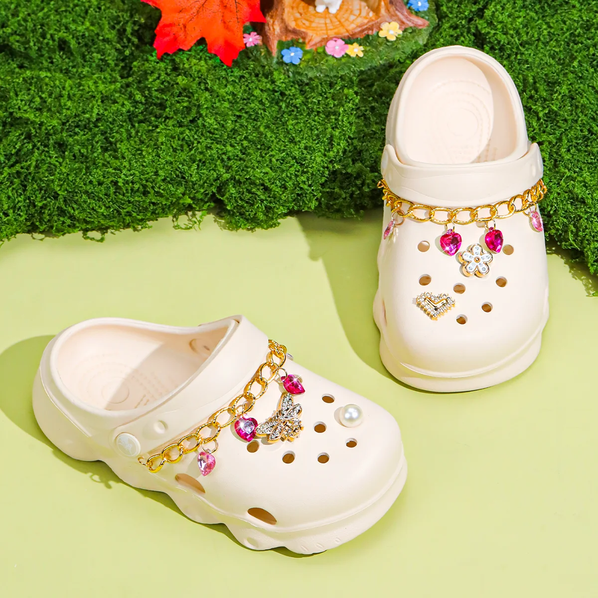 Kinder-Glitzer-Clogs, Leichte EVA-Gartenschuhe, Wasserdichte Rutschfeste Sandalen, Bequeme Slip-On Schuhe für Drinnen und Draußen 1214 – Detail 15