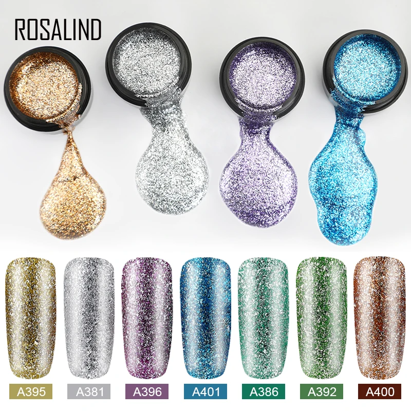 ROSALIND Nail Gel Varnishes Pure Colors Painting Polishes 5ML Gel Painting Semi Permanent Soak Off UV/LED Nail Art Design