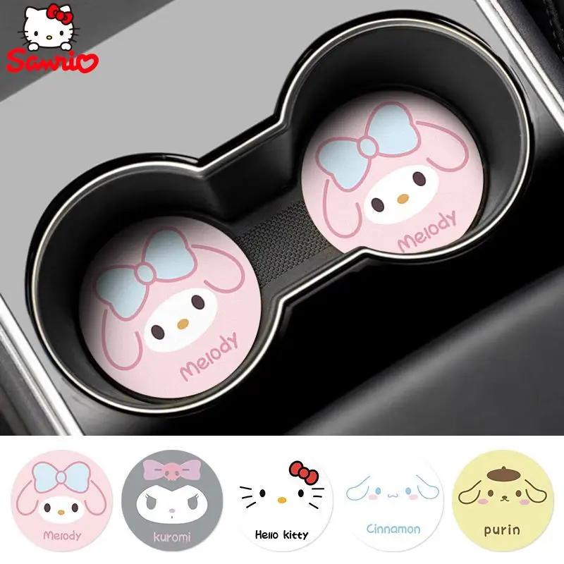 

Sanrio Hello Kitty Kulomi Yugui Dog Car Coaster Car Goods Water Coaster Car Interior Decoration Anti-slip mat Storage mat