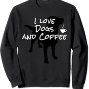 Polarshe I Love Dogs And Coffee For Coffee Dogs Lovers Unisex Crewneck Sweatshirt