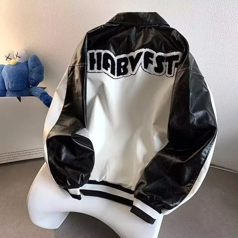 

Stylish Men's Winter Leather Coat 2025 Single Button Flip Collar Casual Jacket for Daily Wear​